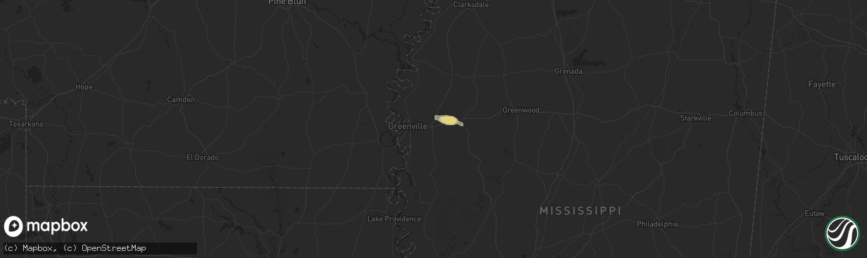 Hail map in Leland, MS on May 11, 2025
