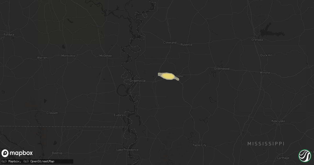 Hail map in Leland, MS on May 11, 2025