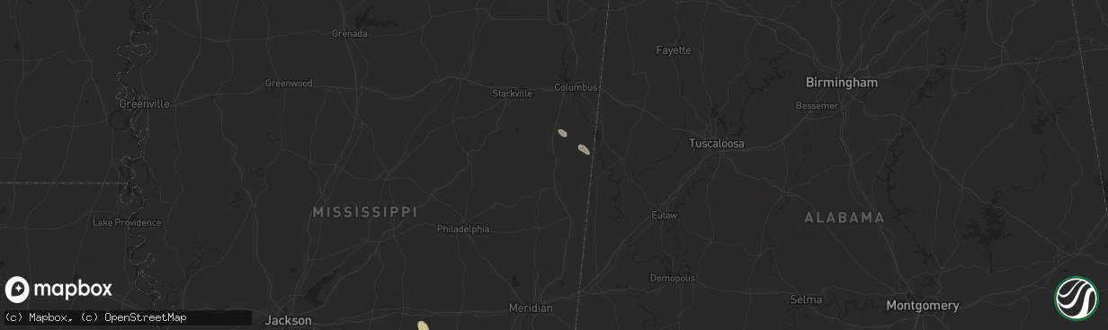 Hail map in Macon, MS on May 11, 2025