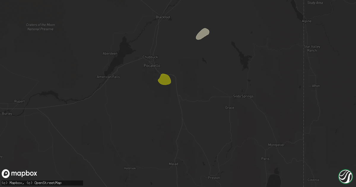 Hail map in Mccammon, ID on May 11, 2025