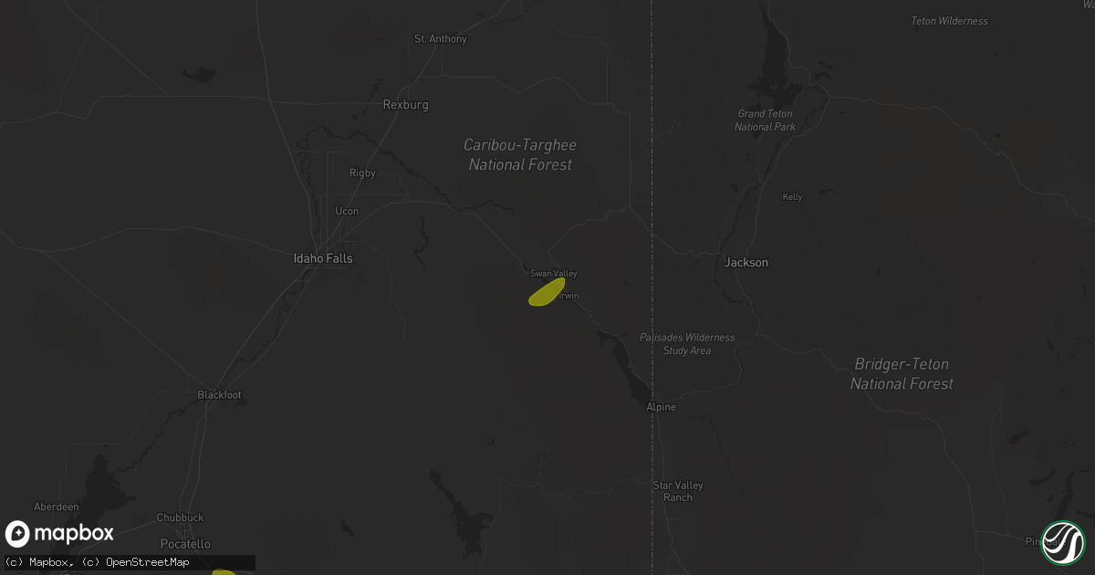 Hail map in Swan Valley, ID on May 11, 2025