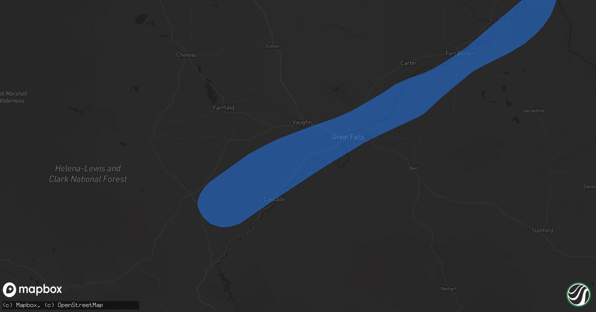 Hail map in Ulm, MT on May 11, 2025