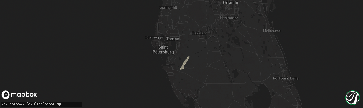 Hail map in Wimauma, FL on May 11, 2025