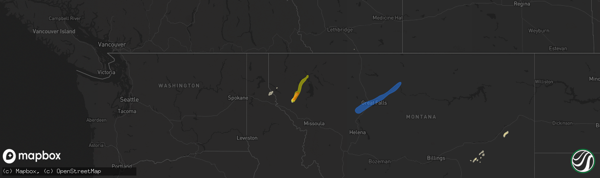 Hail map on May 11, 2025