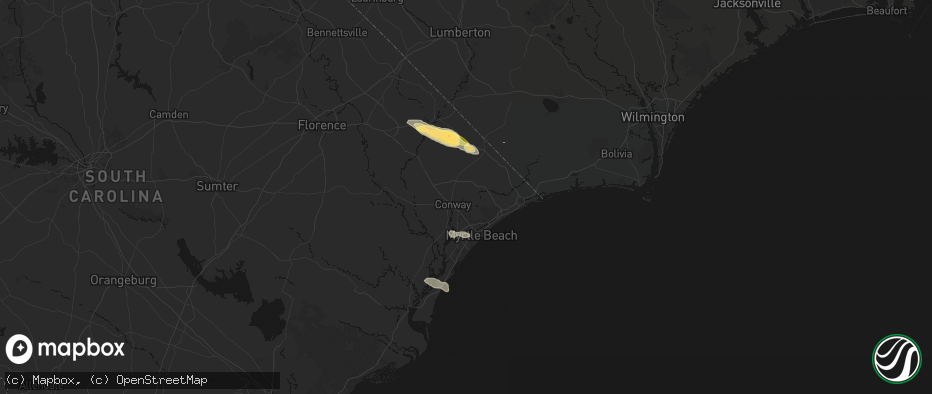 Hail map in Conway, SC on May 11, 2026