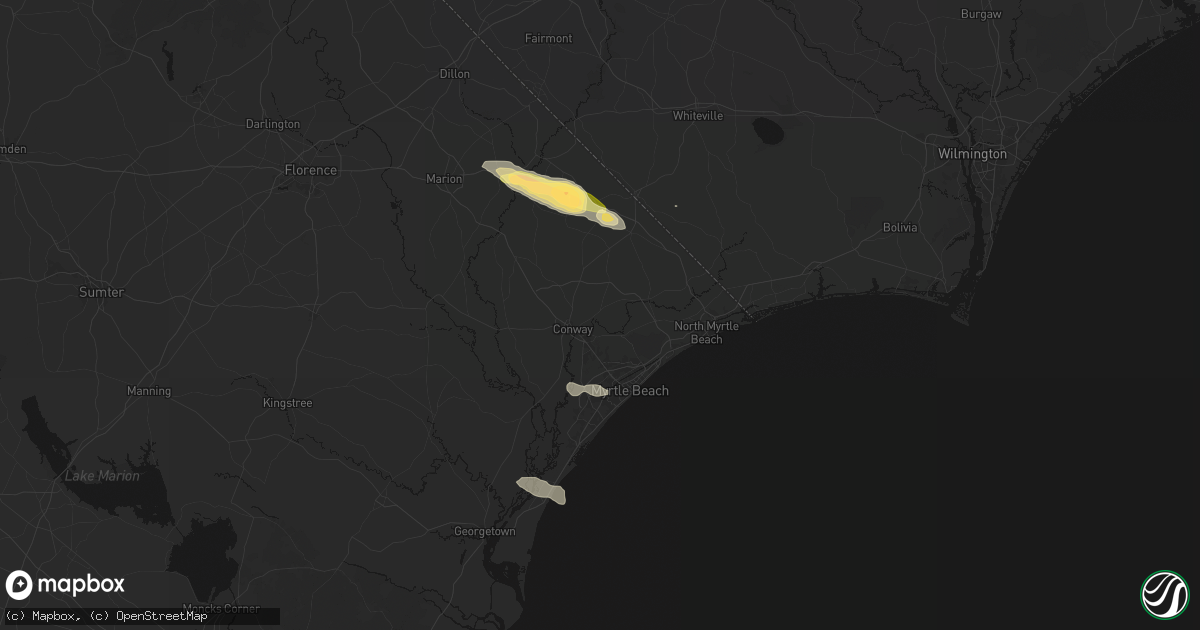 Hail map in Conway, SC on May 11, 2026