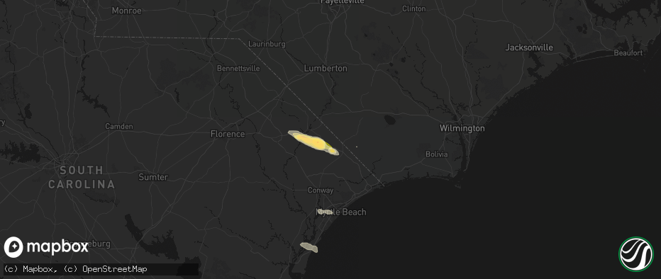 Hail map in Green Sea, SC on May 11, 2026