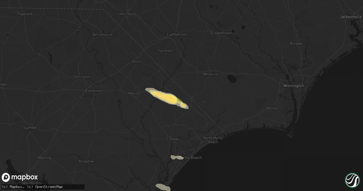 Hail map in Green Sea, SC on May 11, 2026