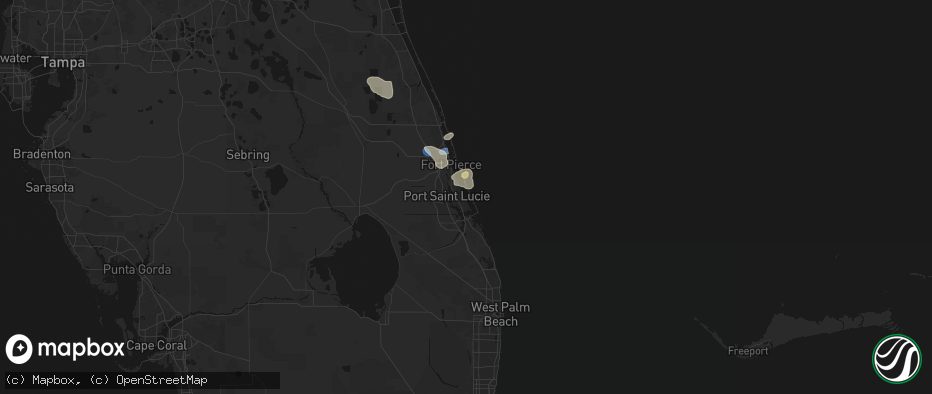 Hail map in Jensen Beach, FL on May 11, 2026
