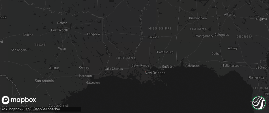 Hail map in Louisiana on May 11, 2026