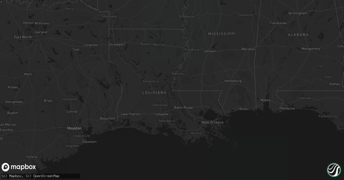 Hail map in Louisiana on May 11, 2026