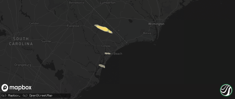 Hail map in Myrtle Beach, SC on May 11, 2026