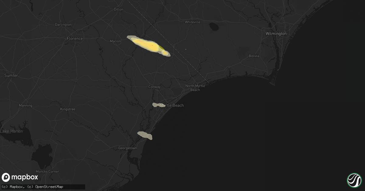 Hail map in Myrtle Beach, SC on May 11, 2026