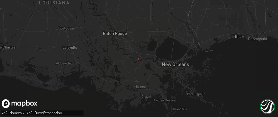 Hail map in Paulina, LA on May 11, 2026