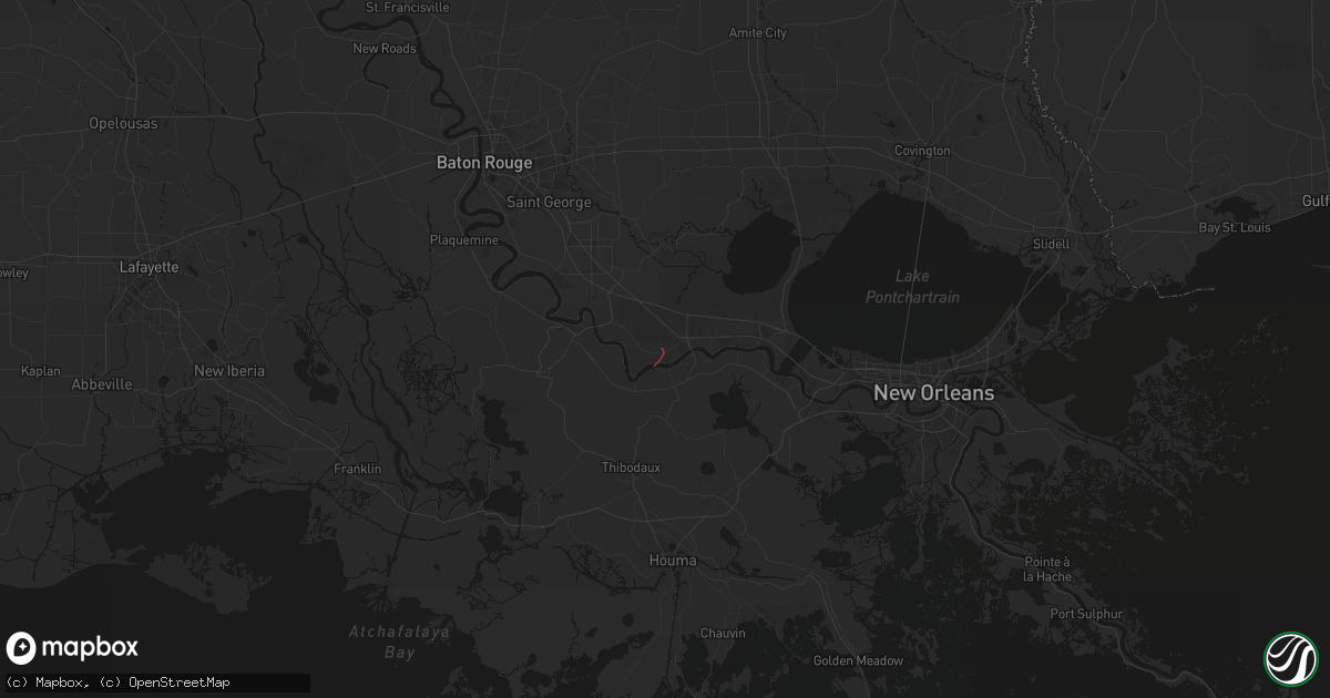 Hail map in Paulina, LA on May 11, 2026