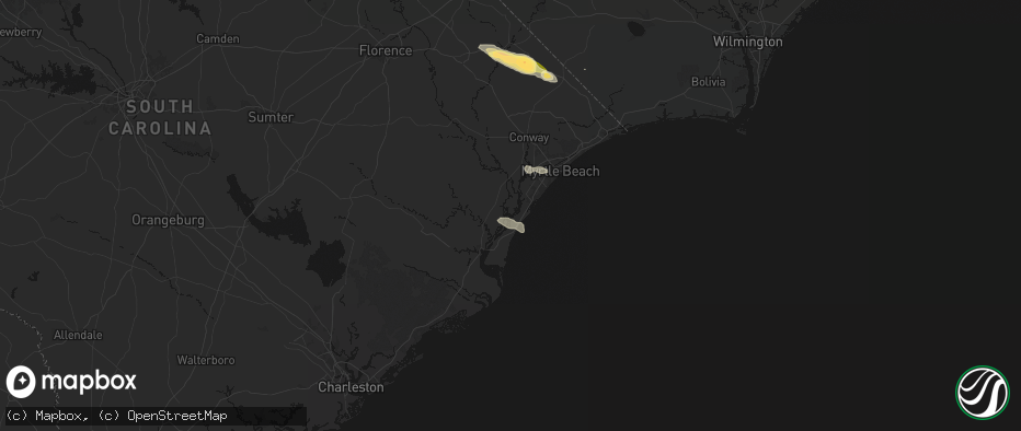 Hail map in Pawleys Island, SC on May 11, 2026