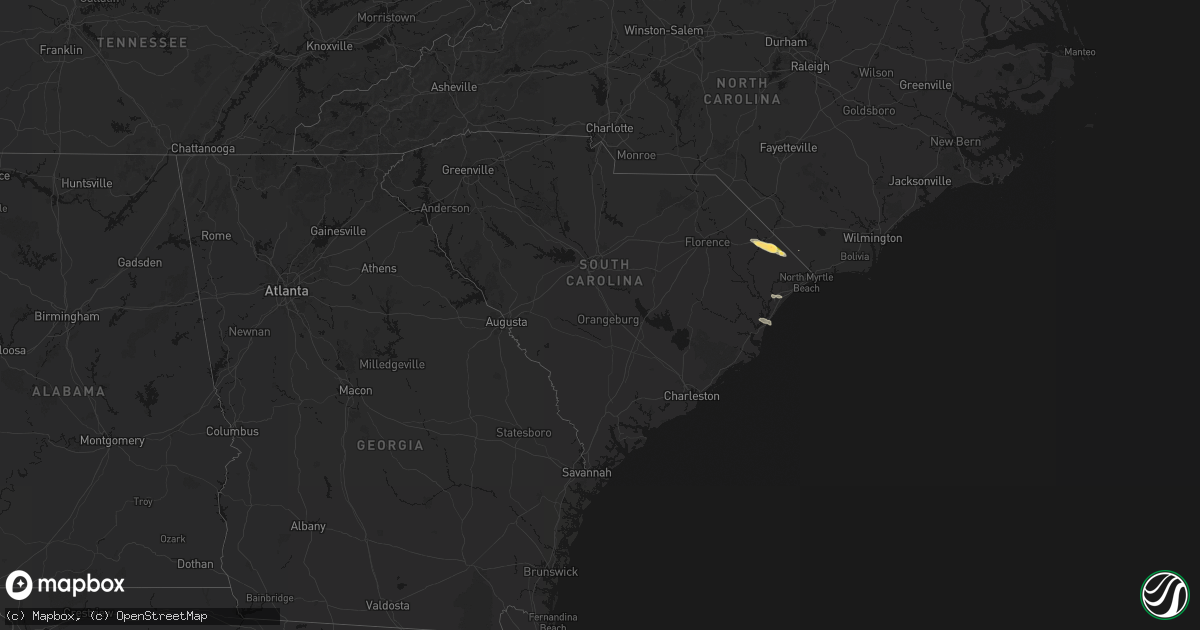 Hail map in South Carolina on May 11, 2026
