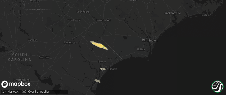 Hail map in Tabor City, NC on May 11, 2026
