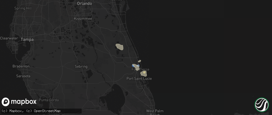 Hail map in Vero Beach, FL on May 11, 2026