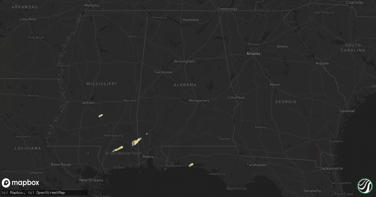 Hail map in Alabama on May 12, 2012