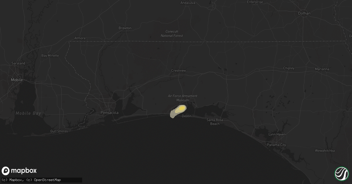 Hail map in Eglin Afb, FL on May 12, 2012