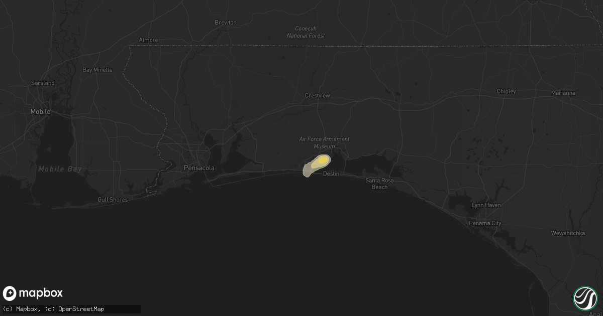 Hail map in Fort Walton Beach, FL on May 12, 2012
