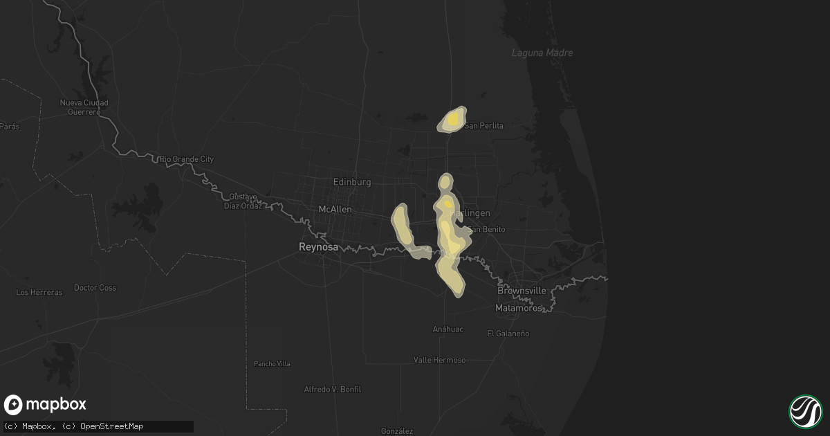 Hail map in Mercedes, TX on May 12, 2012