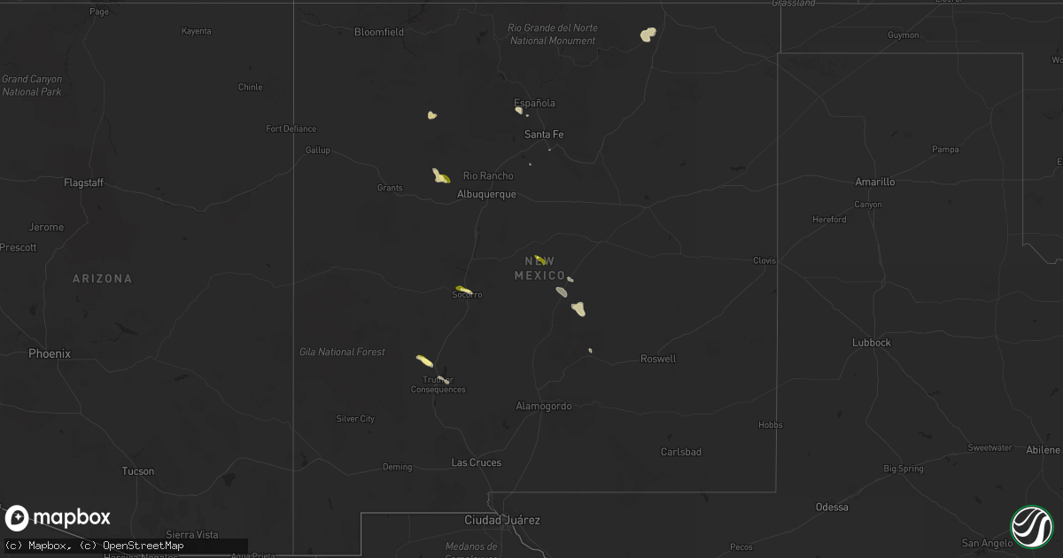 Hail map in New Mexico on May 12, 2012