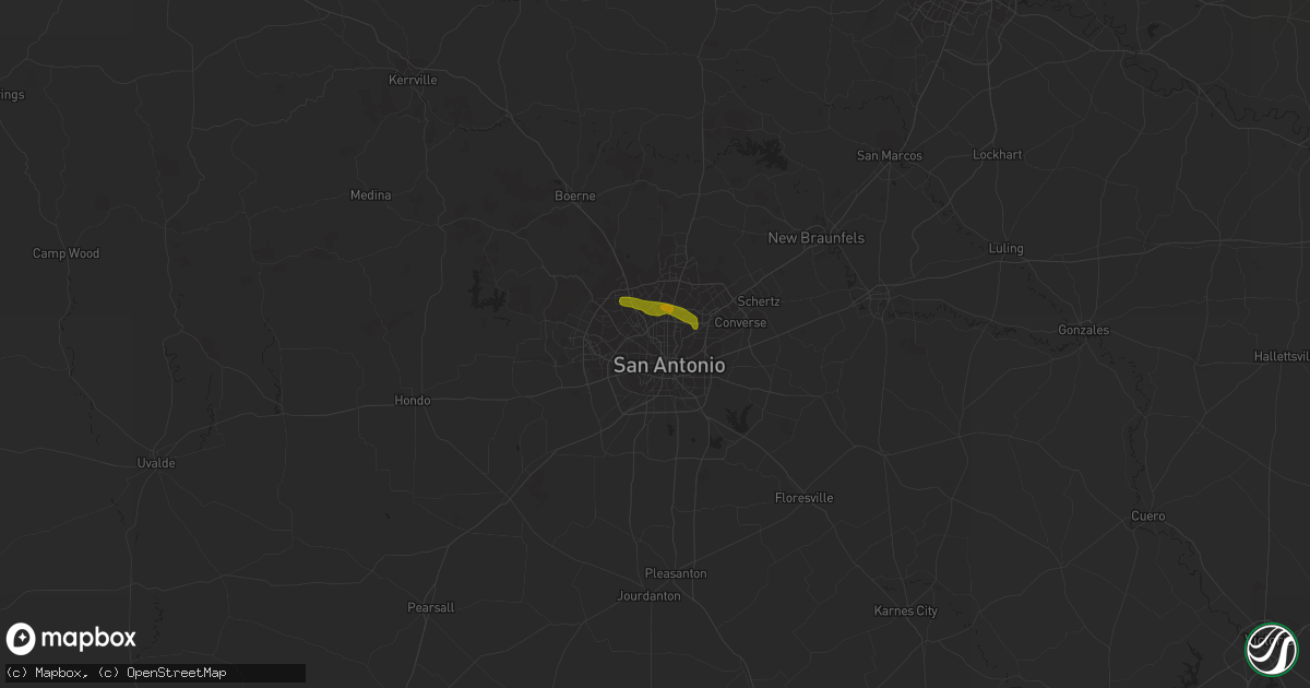 Hail map in San Antonio, TX on May 12, 2012