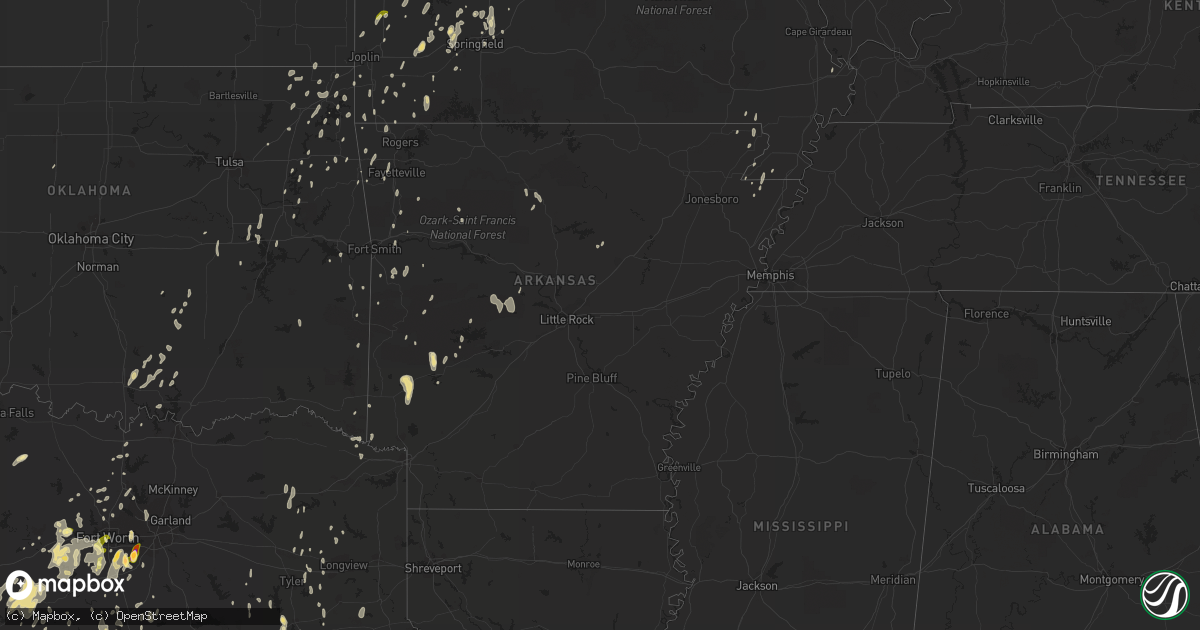Hail map in Arkansas on May 12, 2014