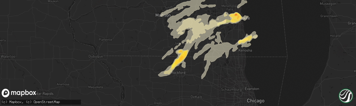 Hail map in Beloit, WI on May 12, 2014