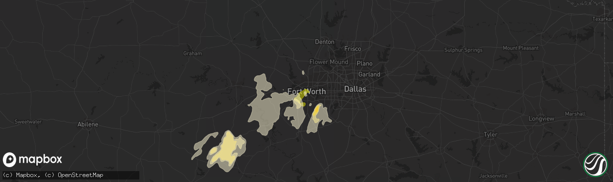 Hail map in Fort Worth, TX on May 12, 2014