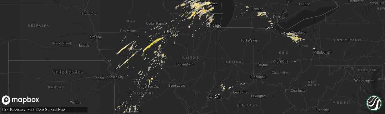 Hail map in Illinois on May 12, 2014