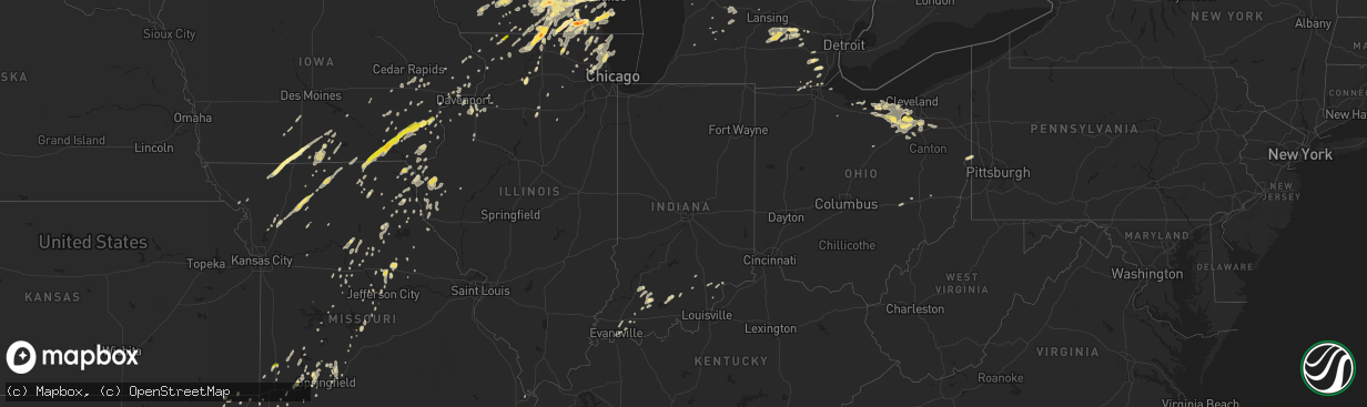 Hail map in Indiana on May 12, 2014