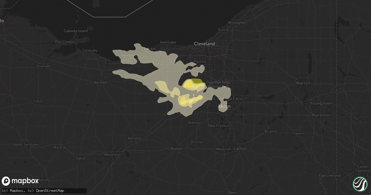 Hail map in Medina, OH on May 12, 2014