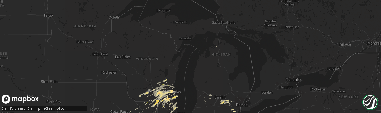 Hail map in Michigan on May 12, 2014