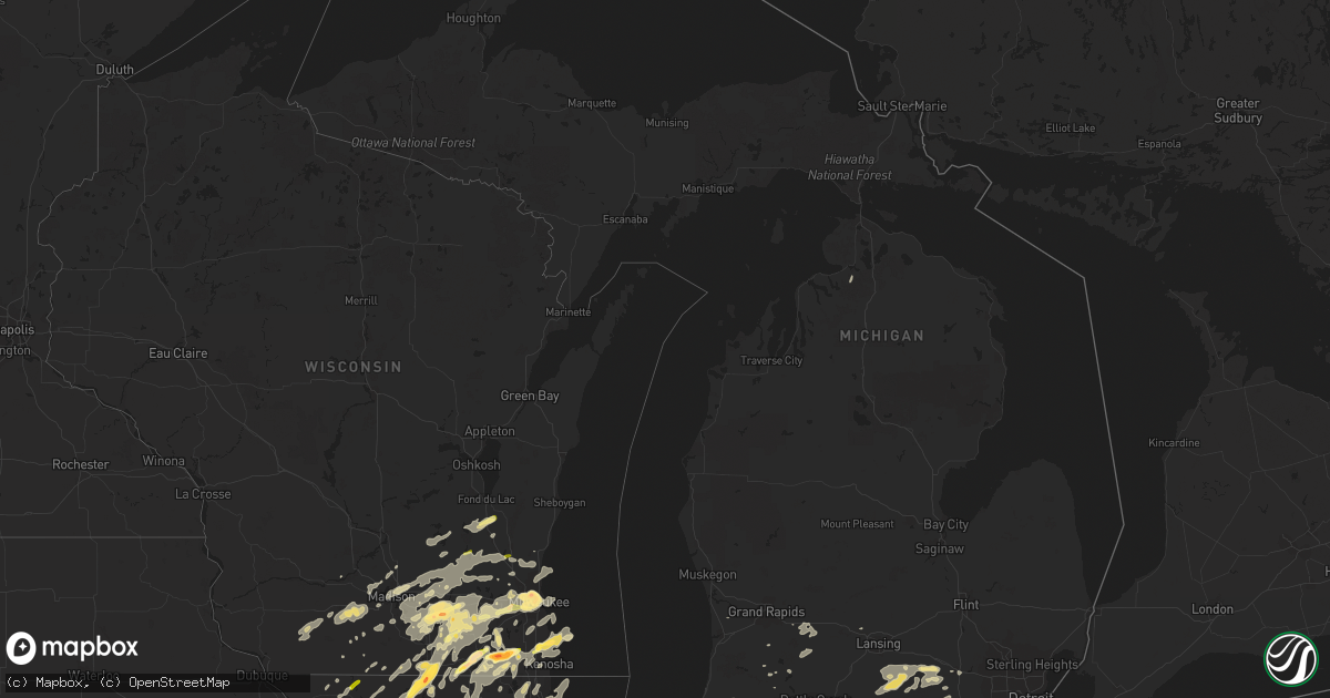 Hail map in Michigan on May 12, 2014