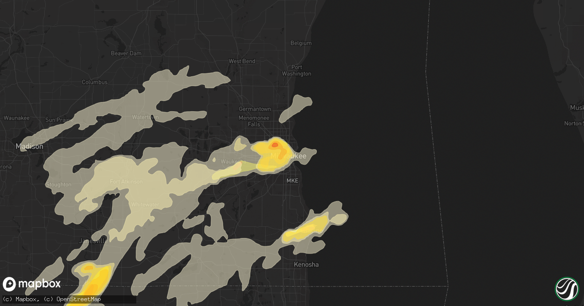 Hail map in Milwaukee, WI on May 12, 2014