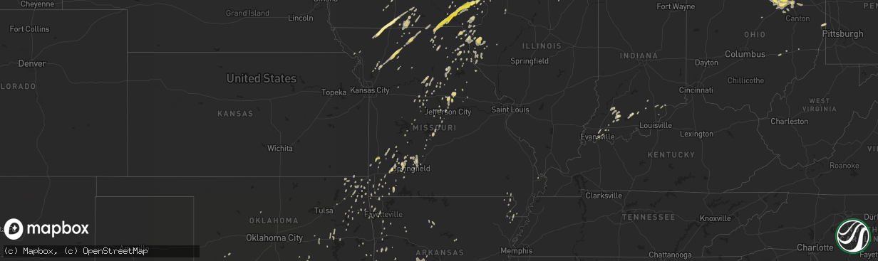 Hail map in Missouri on May 12, 2014