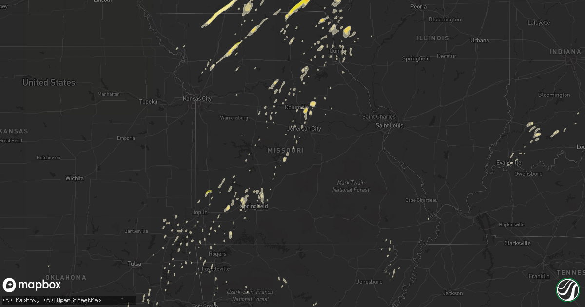 Hail map in Missouri on May 12, 2014