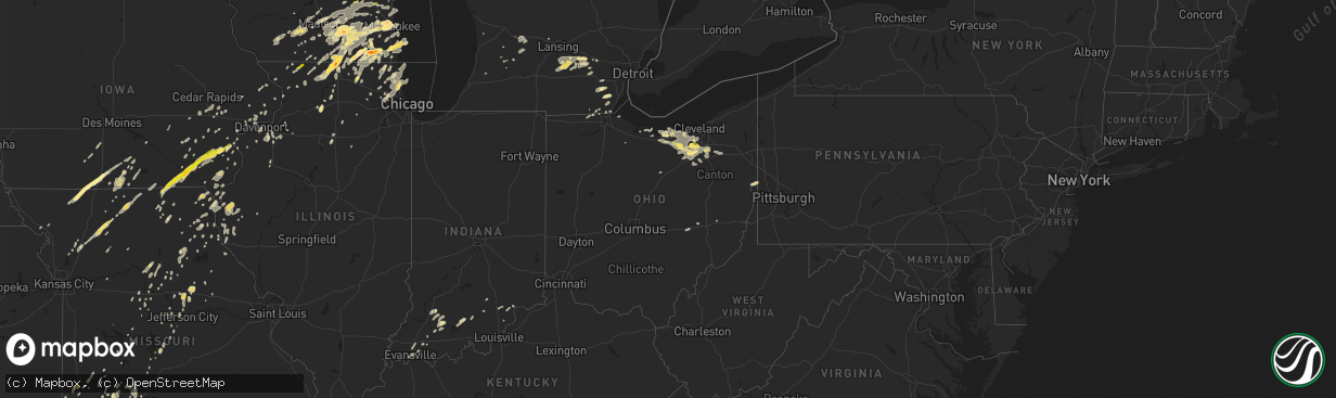 Hail map in Ohio on May 12, 2014