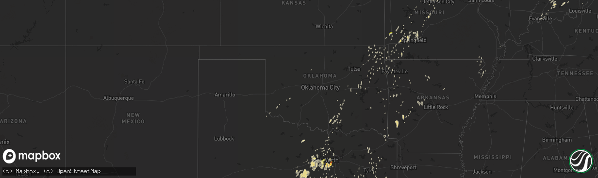 Hail map in Oklahoma on May 12, 2014