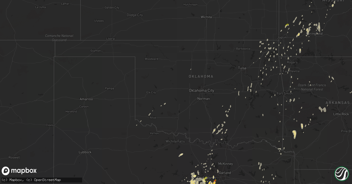 Hail map in Oklahoma on May 12, 2014