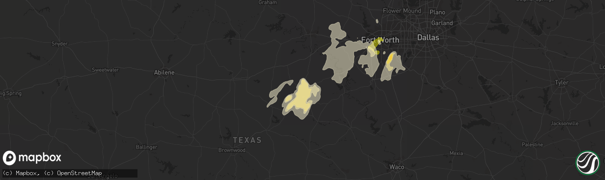 Hail map in Stephenville, TX on May 12, 2014