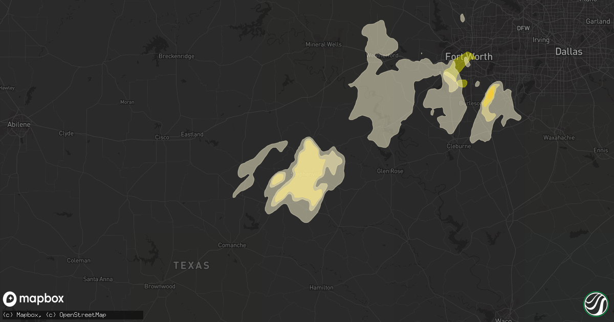 Hail map in Stephenville, TX on May 12, 2014