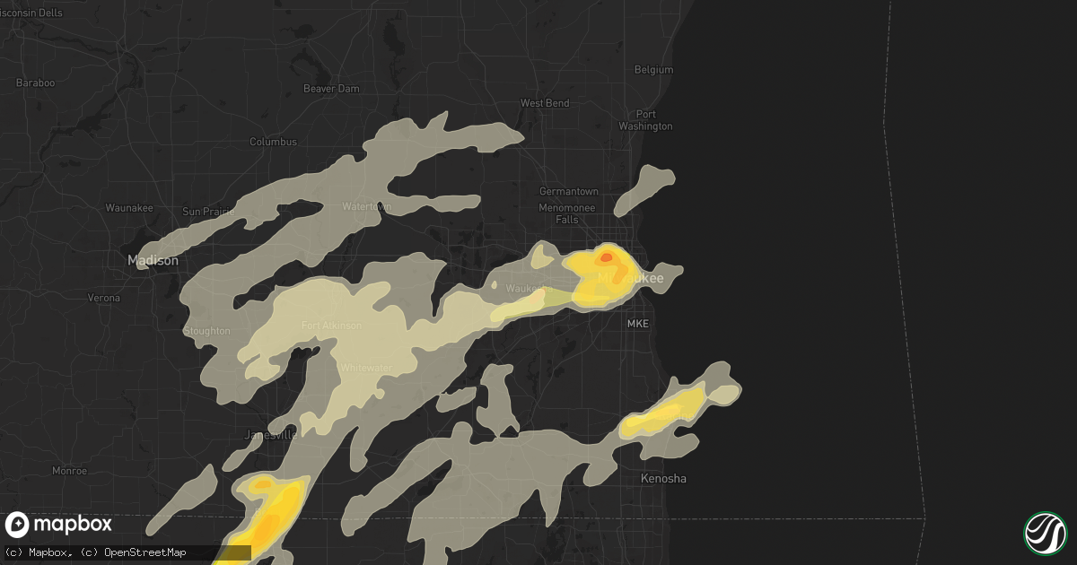 Hail map in Waukesha, WI on May 12, 2014