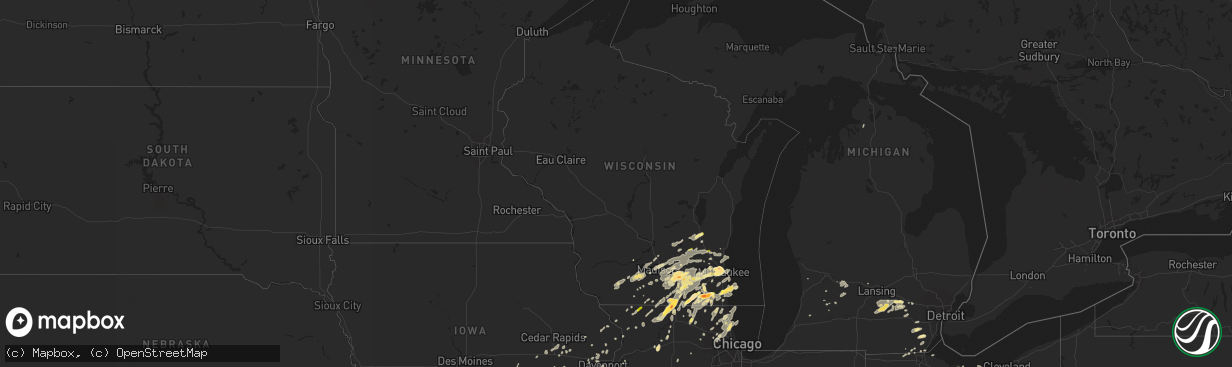 Hail map in Wisconsin on May 12, 2014