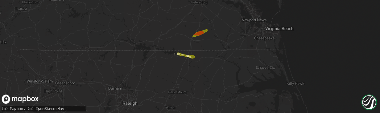 Hail map in Garysburg, NC on May 12, 2015