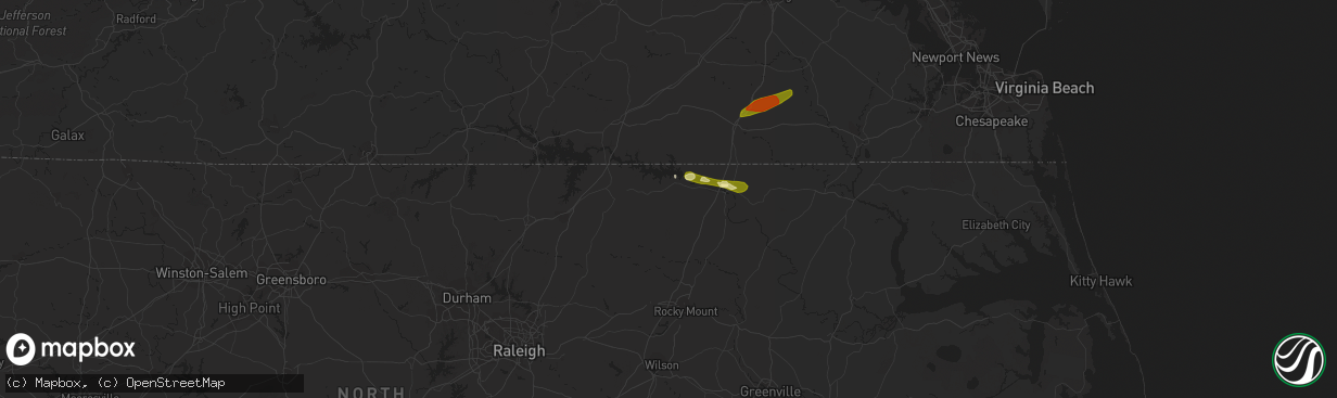 Hail map in Littleton, NC on May 12, 2015