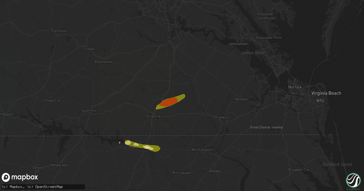 Hail map in Yale, VA on May 12, 2015